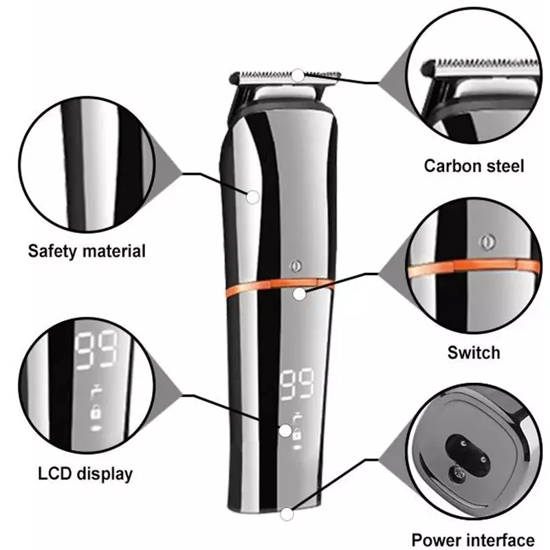 الكل في واحد اللحية الشعر المتقلب للرجال أدوات للعناية الشخصية الحاجب الجسم المتقلب ماكينة حلاقة مقص الشعر الكهربائية مقاوم للماء قابلة للشحن
