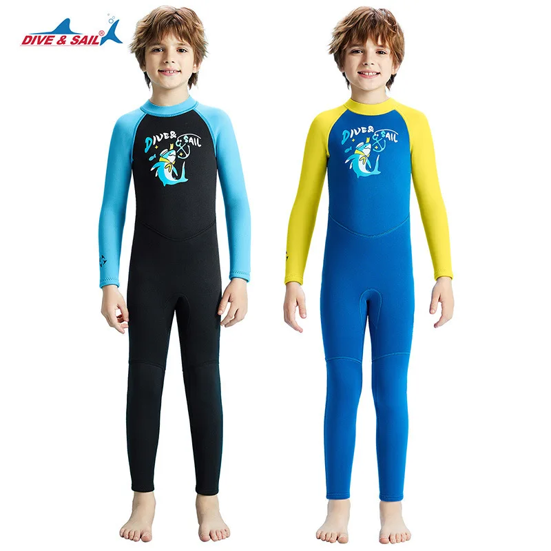

Children's diving suit 2.5MM cold resistant and warm one-piece diving suit for boys, surfing, winter swimming, jellyfish suit