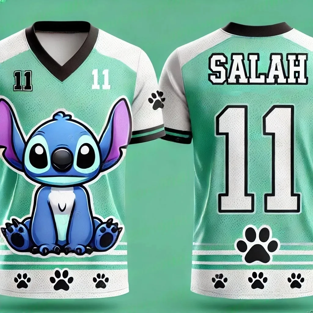 

New Stitch Football Jersey 3D Printing No. 11 Girls Training Women's Sports Breathable Short Sleeve Men's T-Shirt