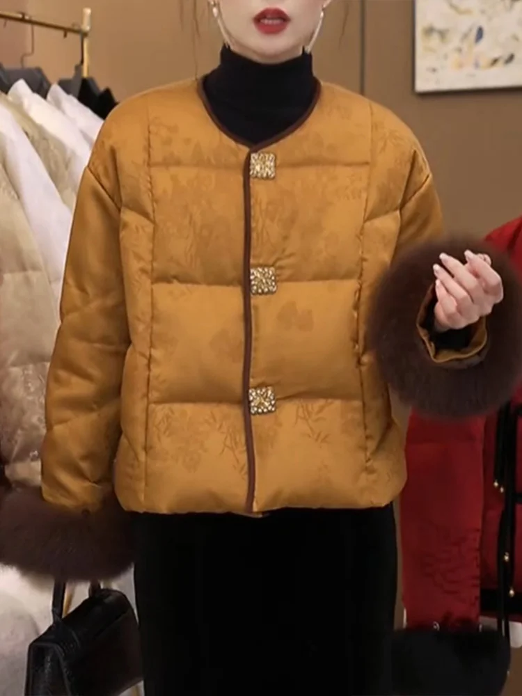 

Хлопковое джато в стиле ретро, женское зимнее новое теплое свободное хлопковое пальто Aosphere Sense, модель Fem, традиционная китайская одежда...