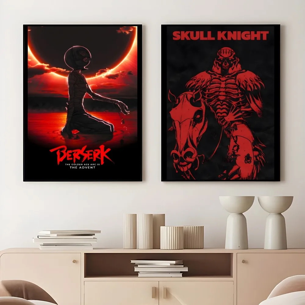 Unique 1PC Cool Dazzle Anime B-berserk Art Poster Sticky Wall Art Printing Waterproof Home Living Bed Room Bar Aesthetic Decor