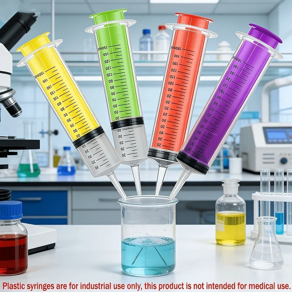150ml Industrial Dispensing Tool Without Needle Colorful Large Plastic Syringes Graduated Measuring Plant Watering