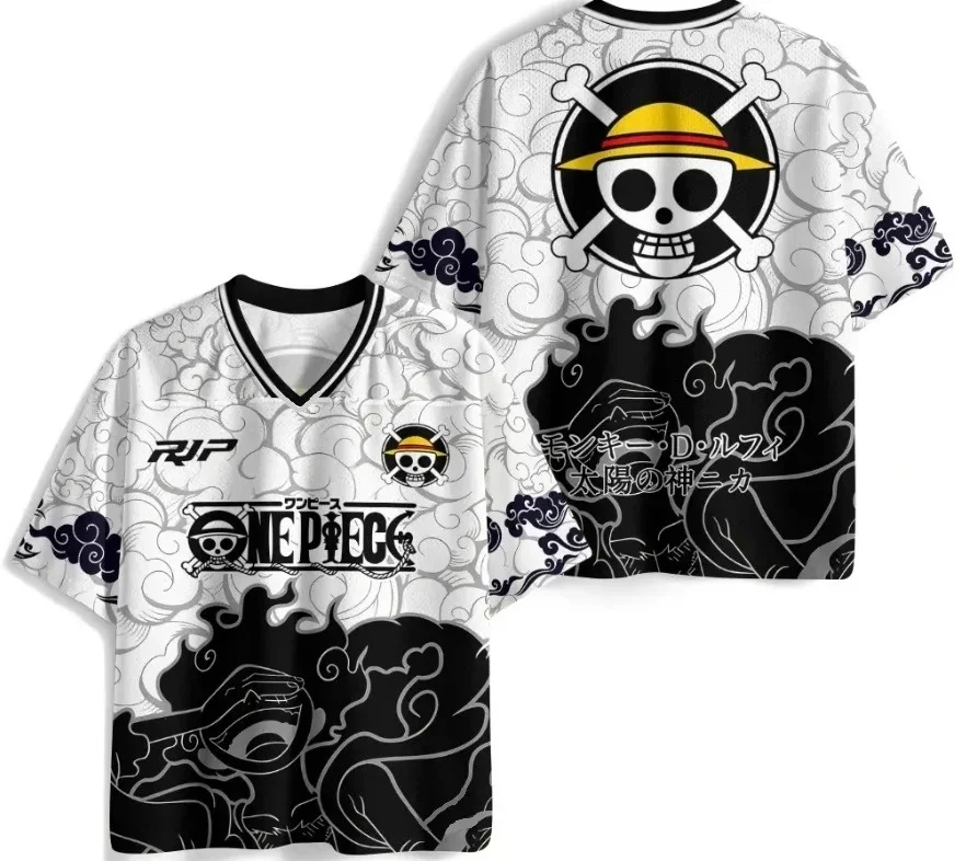 

Семейные парные футболки унисекс с V-образным вырезом в стиле аниме, оверсайз, из джерси, для повседневной носки, для фанатов аниме