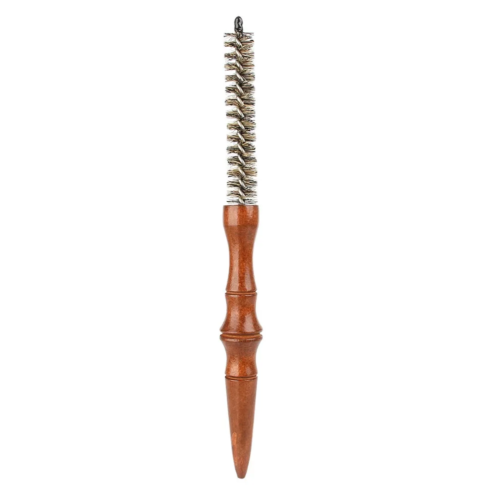 

Boar Bristle Mini Curling Comb Antistatic Properties Solid Wood Handle Wooden Hair Rollers Frizz Free Volumizing Effect