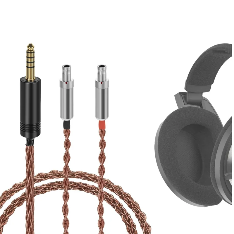 

Аудиокабель Geekria Apollo Upgrade, совместимый с Sennheiser HD800 HD800S, симметричный сменный кабель для наушников 4,4 мм (1,3 м)