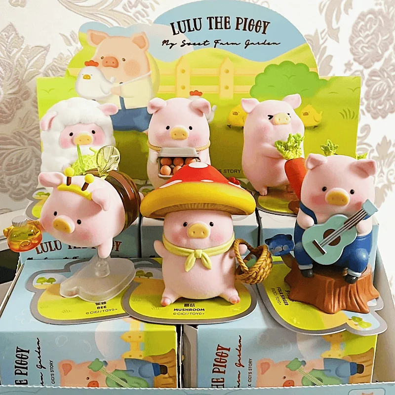 

original 52 Toys Lulu Farm Series Box Kawaii Pig Anime Characters Cute Doll Bag Room Decoration Series Model Toys Birthday Gift