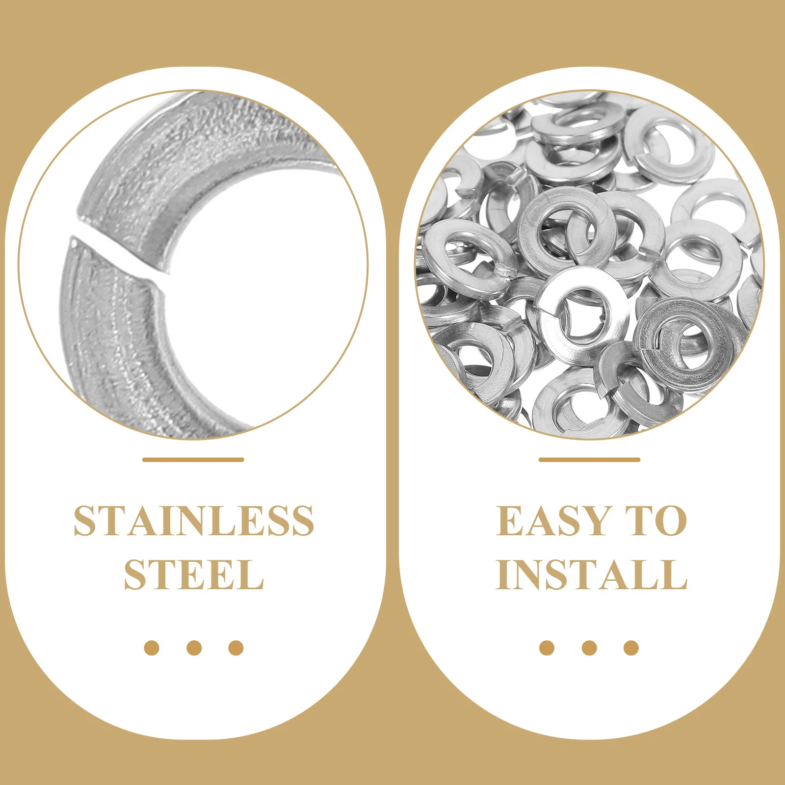 

100Pcs Stainless Steel Spring Lock Washers Corrosion Resistant Split Design for Machine Repair and Fastening 1/4 Washer