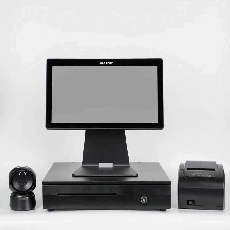 HBA-Q2 All In One Touch Screen Desktop Computer Elektron Cash Register Machine For Restaurant