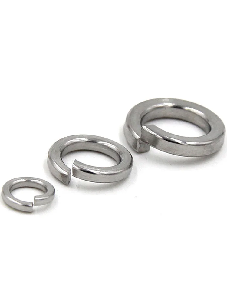 GB93 304 Stainless Steel Spring Split Lock Washers (Elastic Gaskets) – Sizes: M1.6-M30