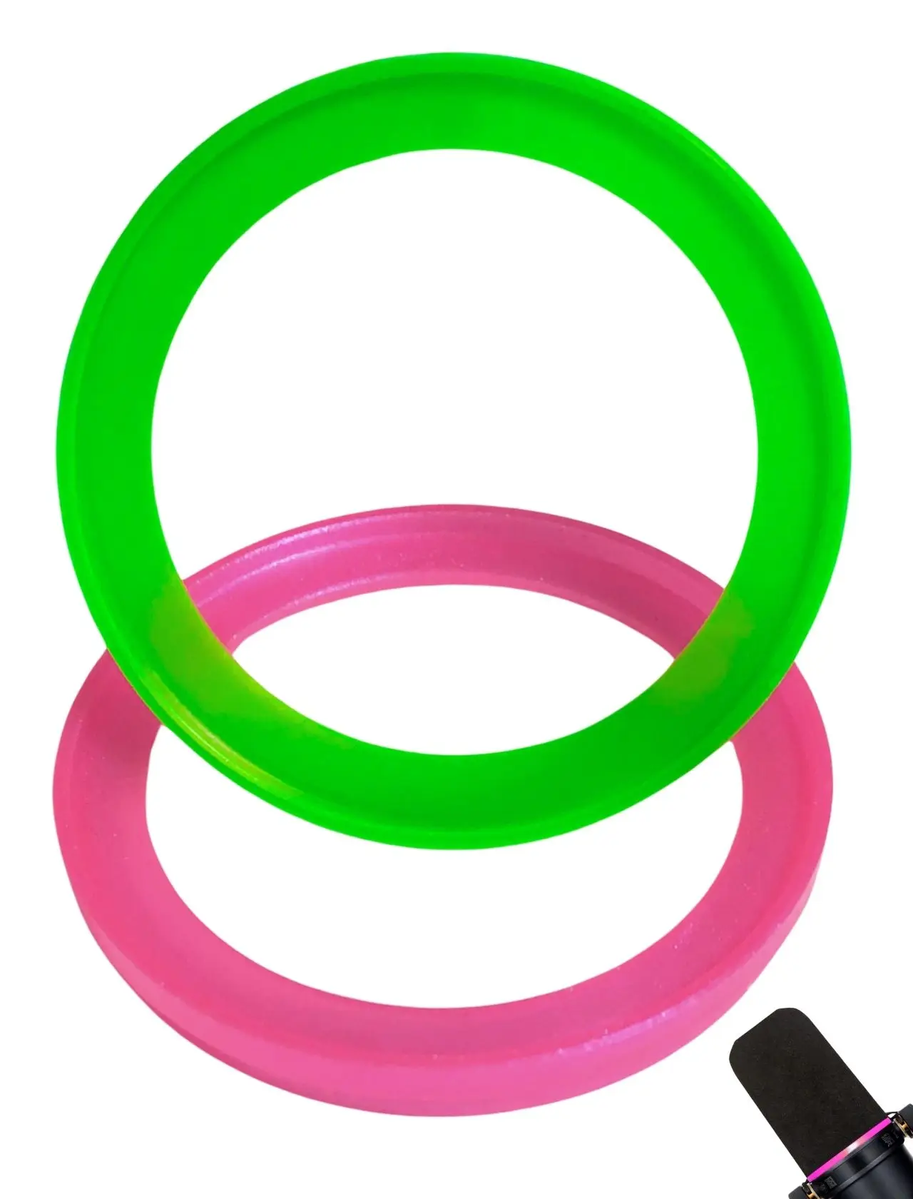 

2-Pack SM7B Pop Filter Retaining Ring for Shure SM7B Microphone Accessory Foam Windscreen Cover Seal on Base, Green and Pink