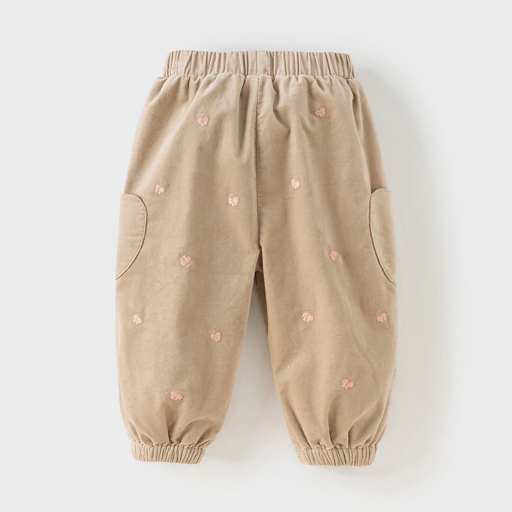 Dave Bella Children Cotton Pants Autumn Winter Girls Thicken Plush Trousers Casual Pants Warmth Outerwear Kids Clothes DB4253934