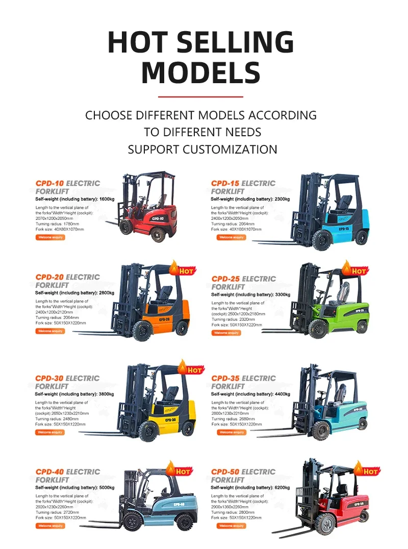 YG Customized Electric Forklift 1500kg Cheap Forklift Electric