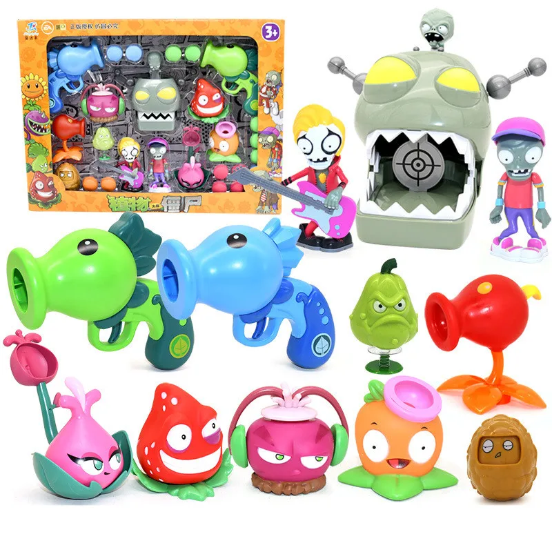 Фигурки Plants vs. Zombies, мягкая резина, твердый клей, полный набор кукол Pea Shooter Dr. Zomboss Phat Beet, оптовая продажа PVZ