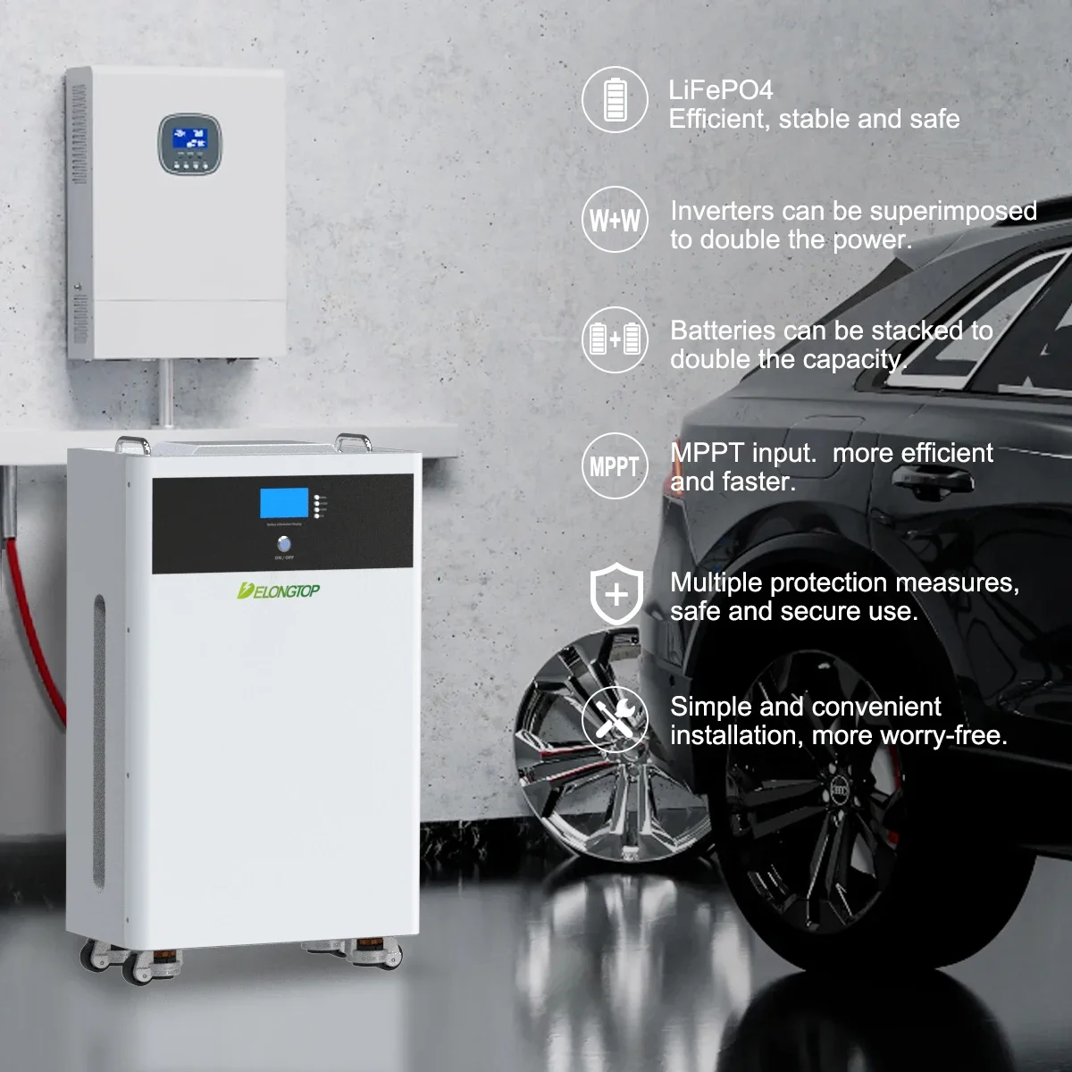 

Литиевая батарея LifePO4 для домашнего хранения энергии 10-15 кВт·ч, 48В 200А·ч 300А·ч, 51.2В, с колесами для транспортировки