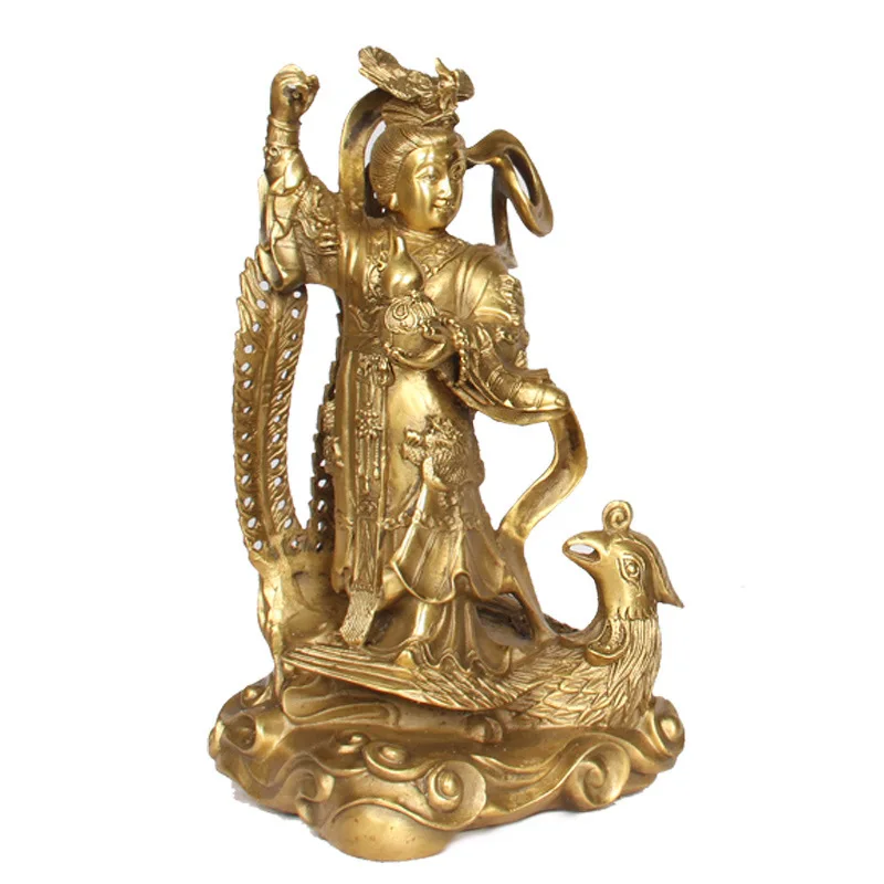Copper Statue, A Handcrafted Ornament. Lady, Nine Heavens Xuanwu
