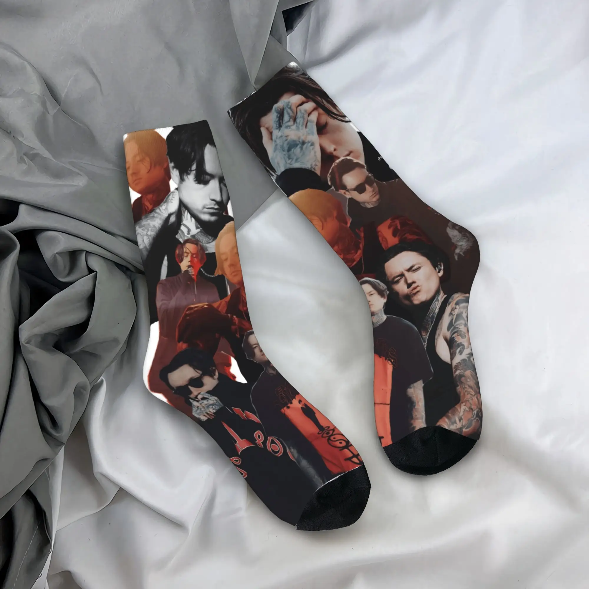 

Noah Sebastian photo collage Stockings Graphic Kawaii Socks Winter Anti Skid Socks Unisex Men Running Warm Soft Socks