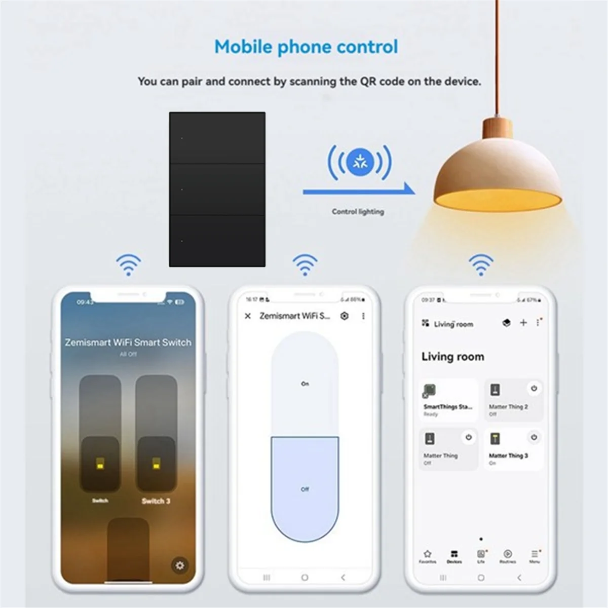ABXHH Matter WiFi สมาร์ทสวิทช์สวิตช์ไฟผนังสมาร์ทควบคุมปุ่มแก๊สสําหรับสมาร์ทกิจกรรม Homekit APP 1 Gangs