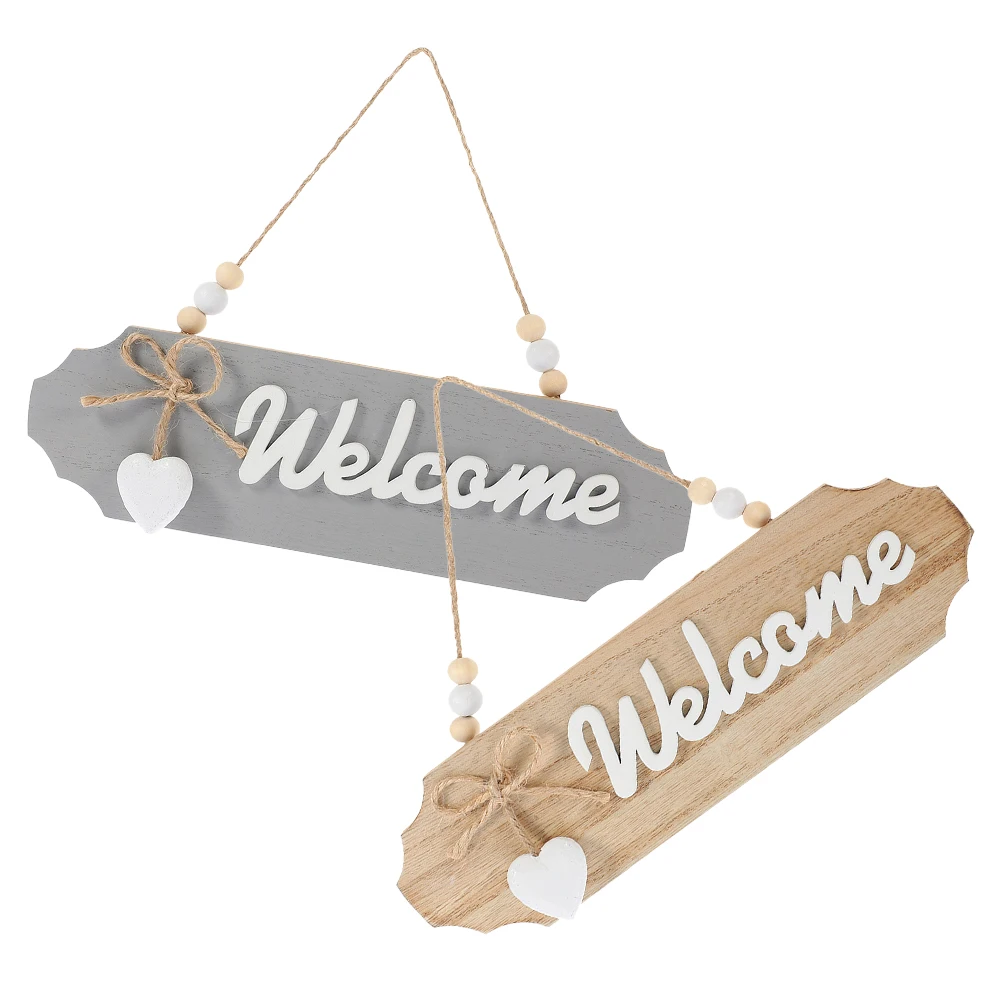 

2pcs Wooden Door Sign Hanging Decoration Entryway Farmhouse Sign Welcome Signs Front Porch Rustic Decor Housewarming Gifts