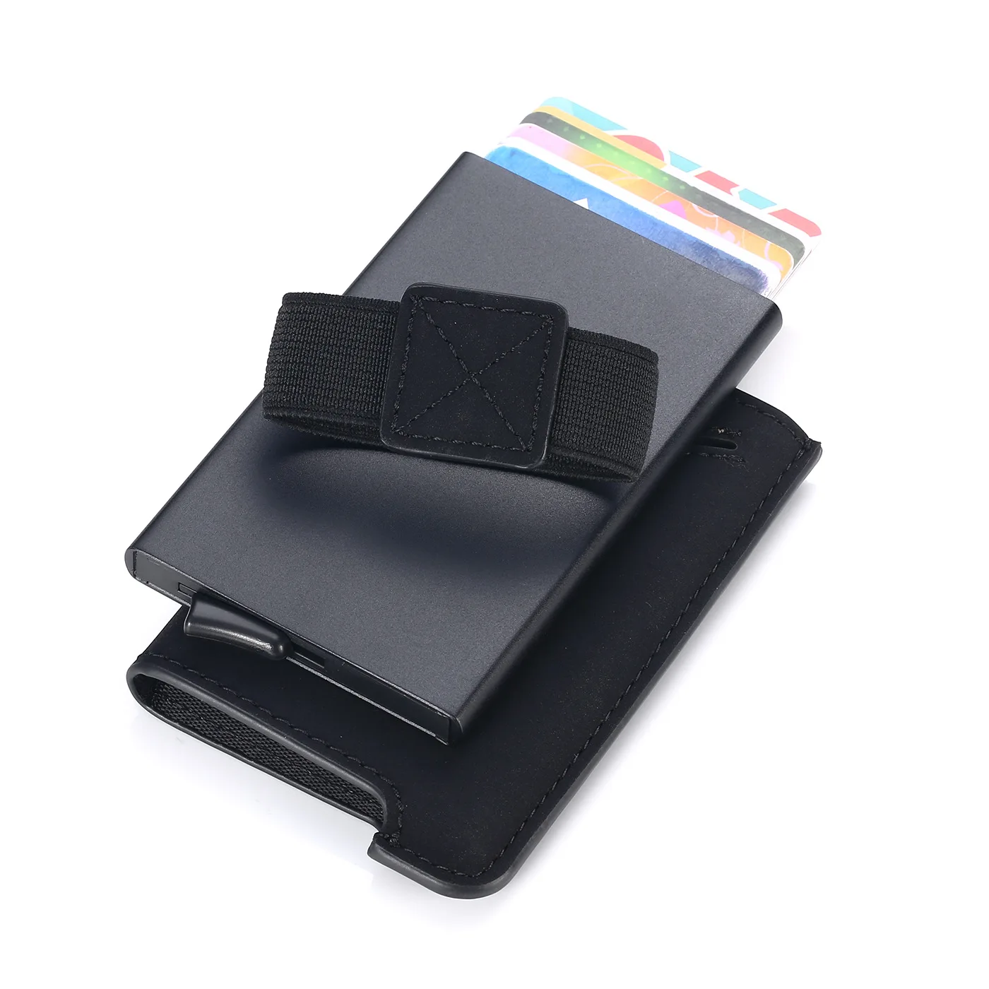 ZK20 RFID Shielding Aluminum Alloy Elastic Card Holder