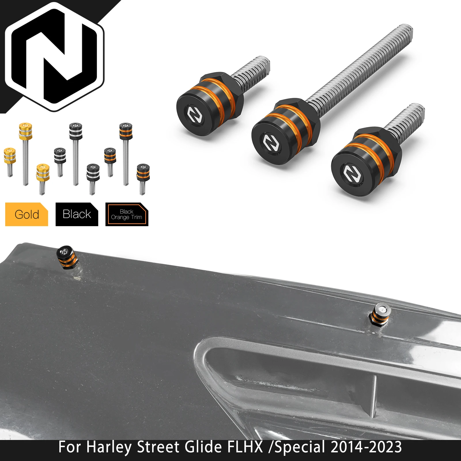 

For Harley Street Glide FLHX/Special FLHXS 2014-2023 NICECNC Windshield Mounting Spikes /Screws Street Glide FLHX 2023 2022 2021