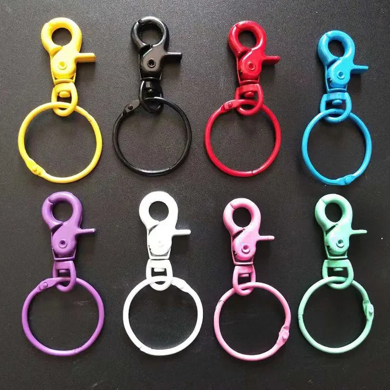 Candy-colored paint Plated Pull-Apart Key Rings Dual Detachable Key Ring Snap Lock Holder Removable Keyring Quick Release YS-254