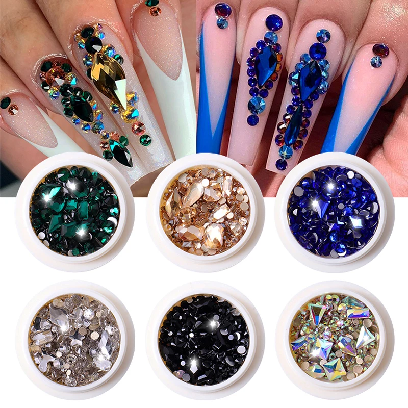 High-quality Glitter AB Nail Rhinestone Luxury Shine Diamond For DIY Nail Art Design Nail Salon 3D Crystal Nail Decorations