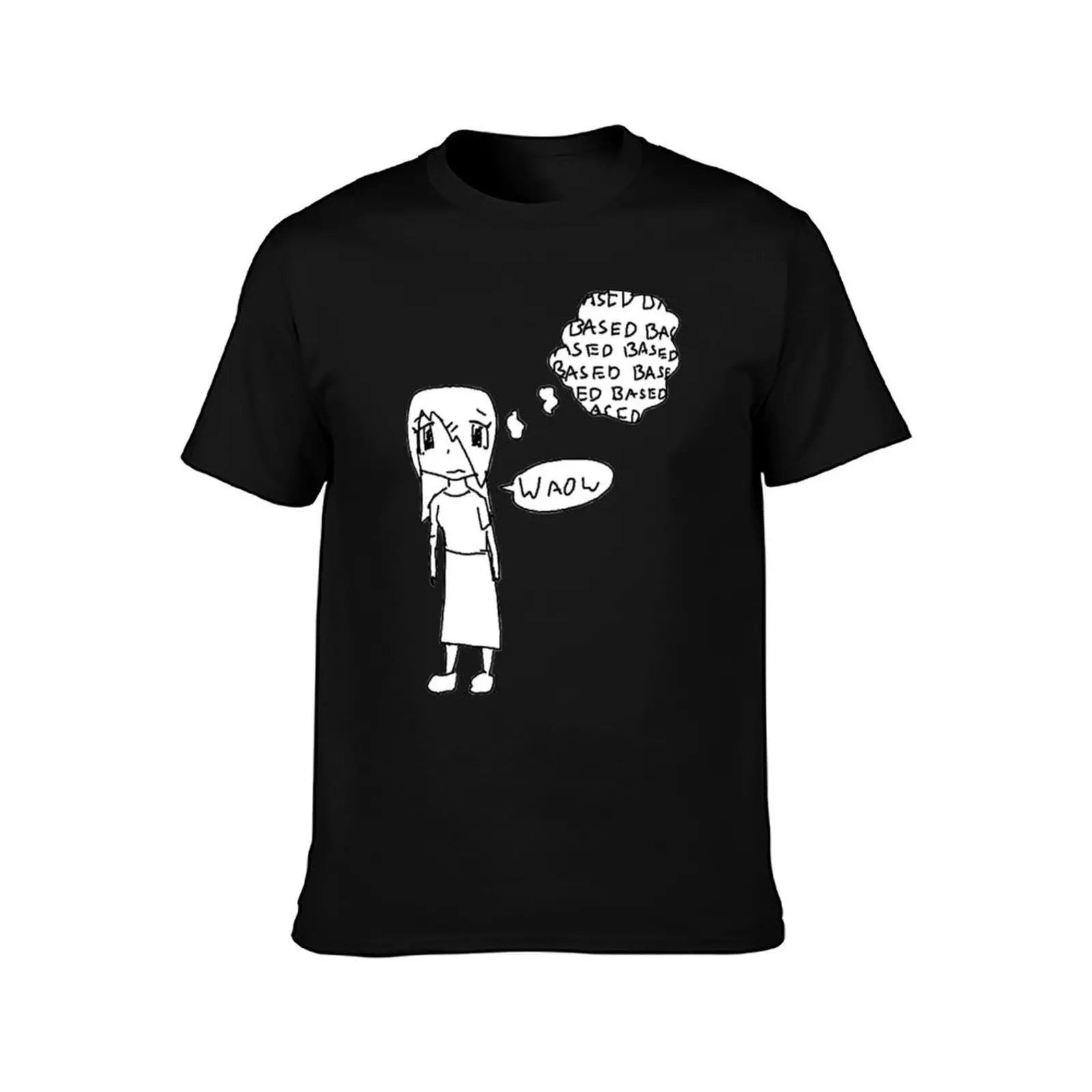 Waow (based based based) T-Shirt basketball graphic tees vintage anime shirt oversized t shirt clothes for men