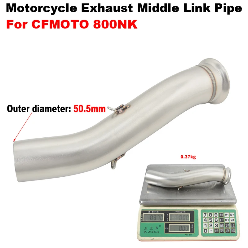 

Motorcycle Exhaust Escape System Modified Stainless Steel Middle Link Pipe Connecting 51mm Moto Muffler Slip On For CFMOTO 800NK