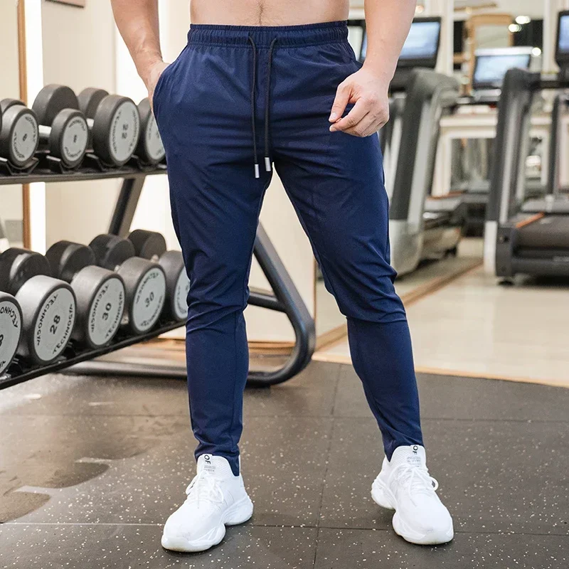 Ice Silk Sweatpants Men's Summer Ultra-thin Cooling Dry Fit Sports Pants Running Breathable Trousers Casual Fitness Leg