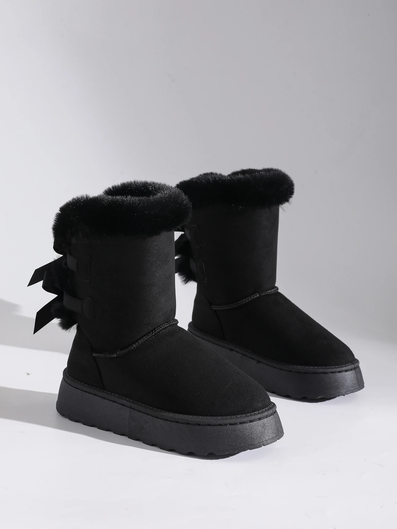 Winter Frauen Mid-kalb Stiefel Dicken Plüsch Dicke Sohle Nicht-slip Mode Schnee Stiefel Frauen Einfarbig Klassische retro Schuhe für Frauen – Detail 8