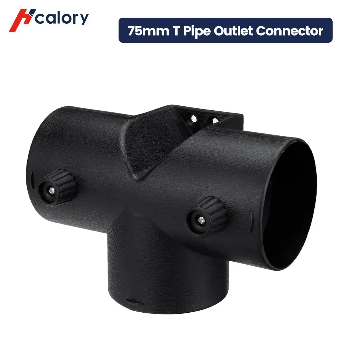 Hcalory 75mm Adjustable T Piece Outlet Connector w/ Vavle Flap For Webasto Parking Heater