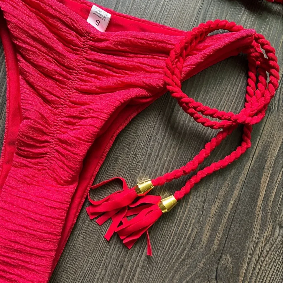 Sexy Braided Rope Bikini Set Women's Strappy Beach Swimsuit for Women Tankini Biquinis Mujer 2026 Swimwear Women Bikini