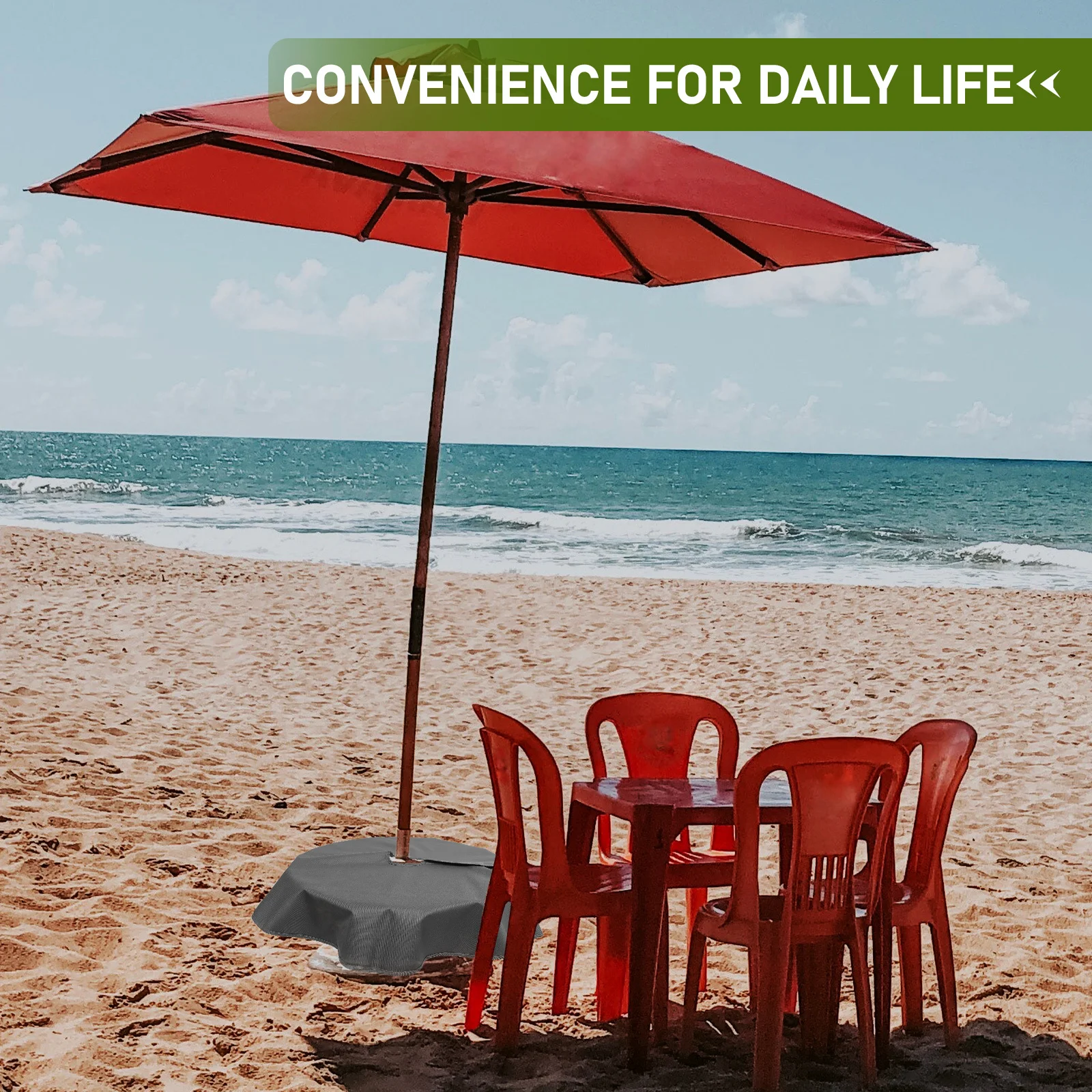 غطاء حامل مظلة مستدير للفناء، واقي متين، حماية من المطر والرياح، سهل التنظيف، غطاء حامل المظلة على المدى الطويل #3