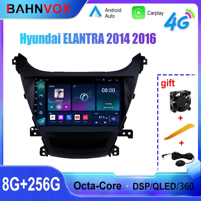 أندرويد راديو السيارة Carplay لشركة هيونداي إلنترا 2014 2016 نظام تحديد المواقع والملاحة مشغل وسائط متعددة ستيريو شاشة مسجل الشريط رئيس #1