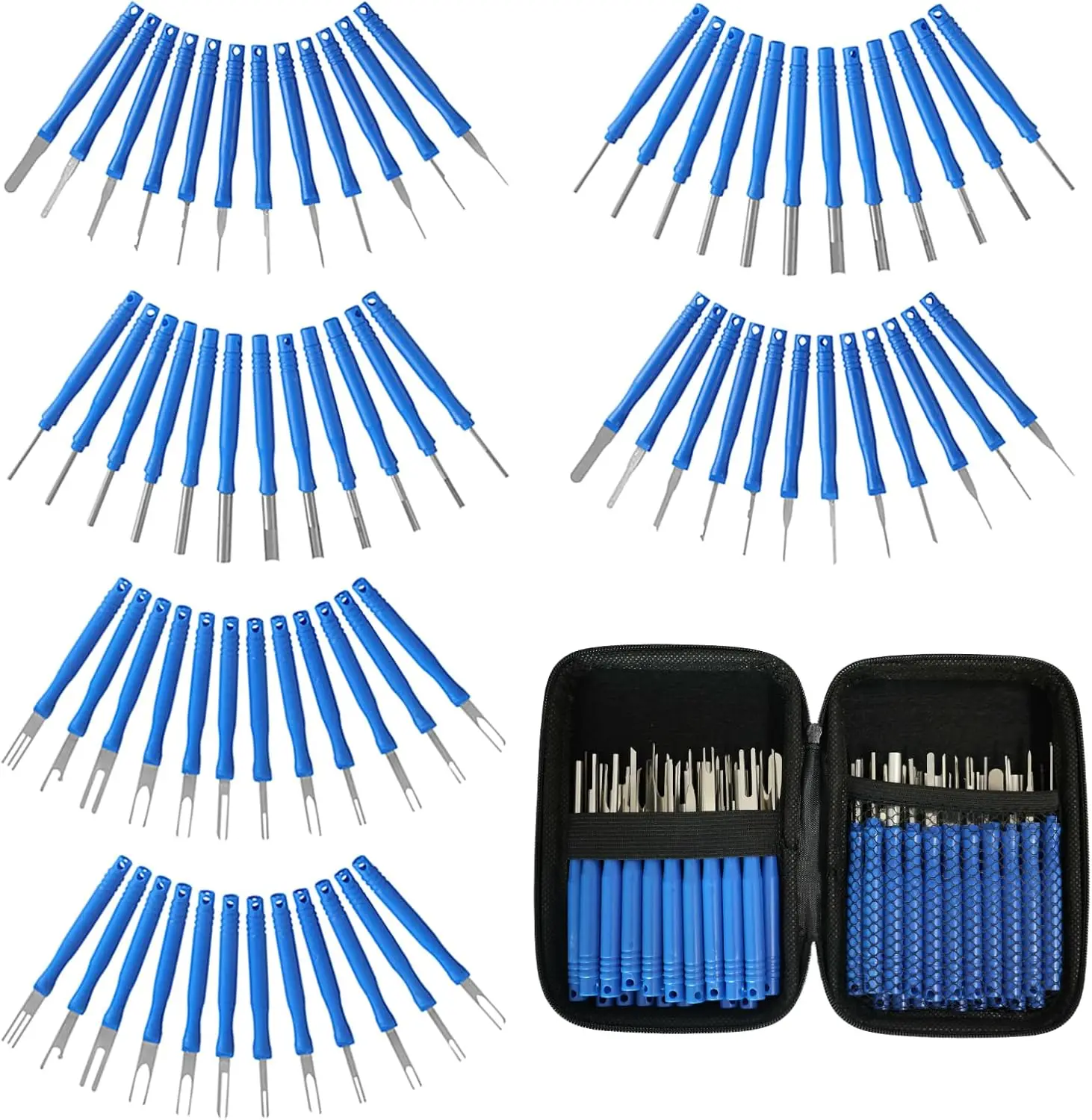 

72Pcs Blue Terminal Removal Tool Kit, Pin Ejector for Automotive & Household Wiring