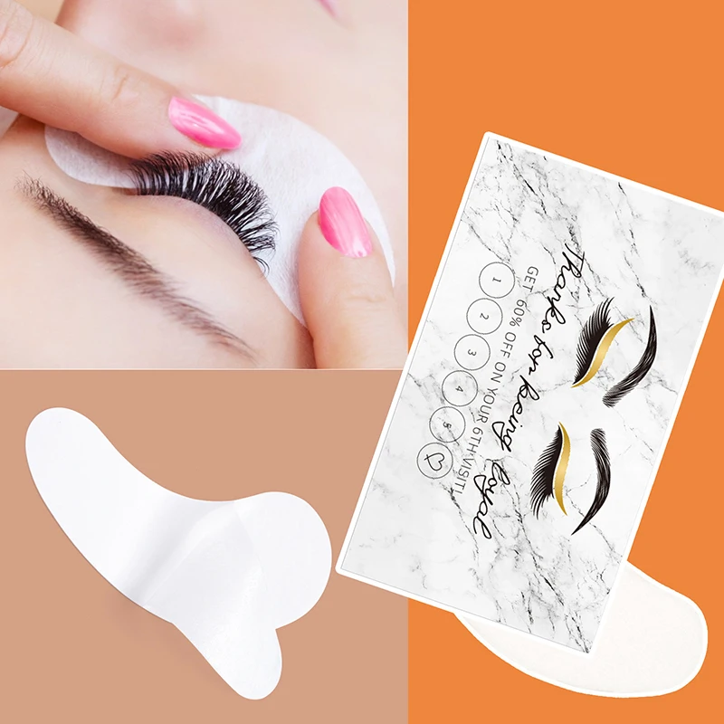 50pcs Shining Eyelash Business Card Lash Extension Aftercare Card Lash Loyalty Discount Cards Beauty Studio Loyalty Cards