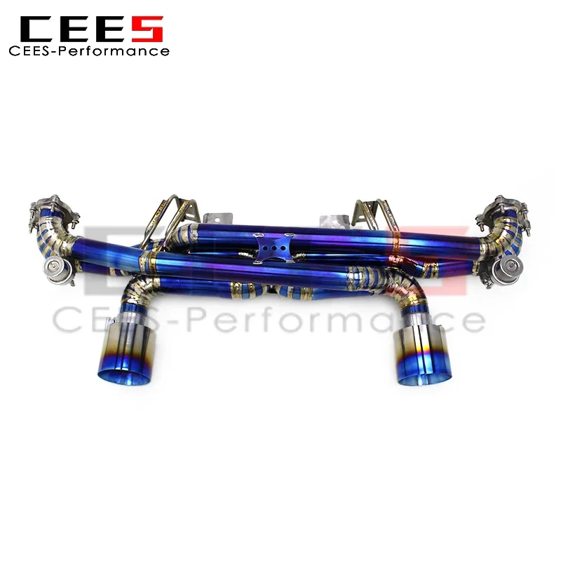 CEES Titanium Catback Exhaust System for Porsche 718 Cayman GT4 4.0L 2016-2021 Exhaust Pipe Muffler with Remote Control