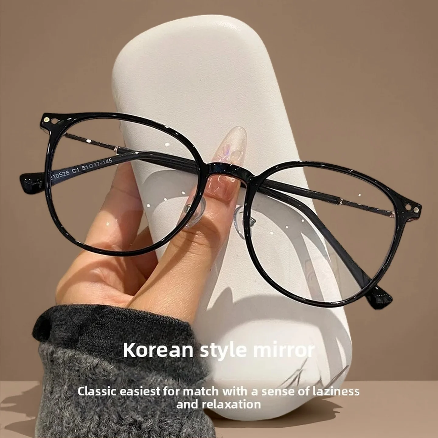 

New Women’s Prescription Eyeglass Frames Classic Versatile Round Design Blue-light Blocking Frame Custom Lenses