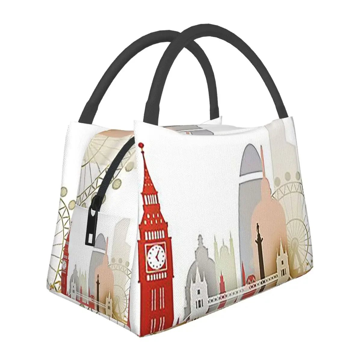 حقائب غداء لندن معزولة بينتو صندوق غداء محمول حقائب نزهة حقيبة حرارية مبرد للنساء والفتيات