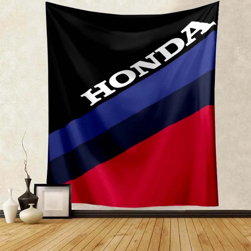 HRC Racing HONDA Logo Motorcycle; living room bedroom home decor children's room bed blanket baby blanket picnic blankets gift