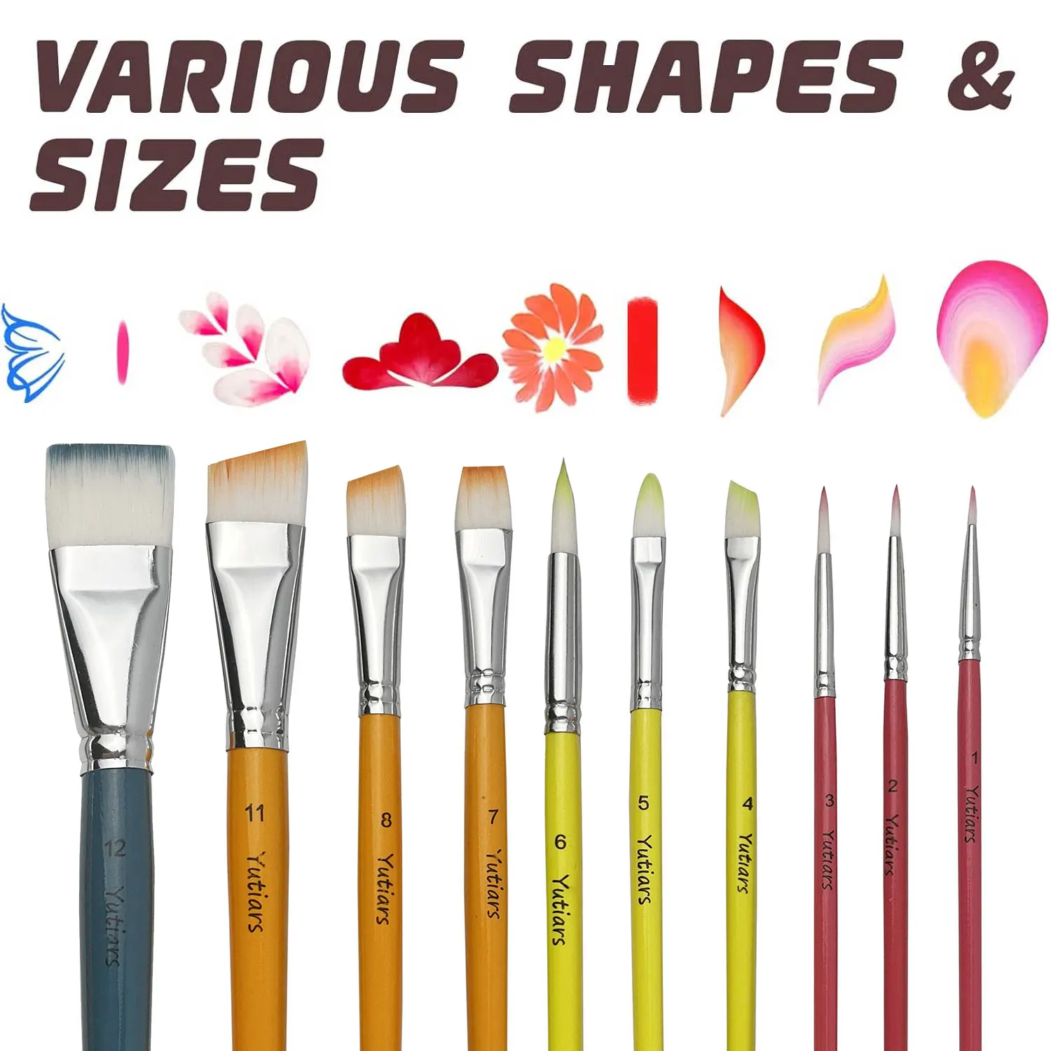

10pcs Professional Face Painting Brush Set with Nylon Bristles, Wooden Handle, Versatile for Watercolor & Embossing