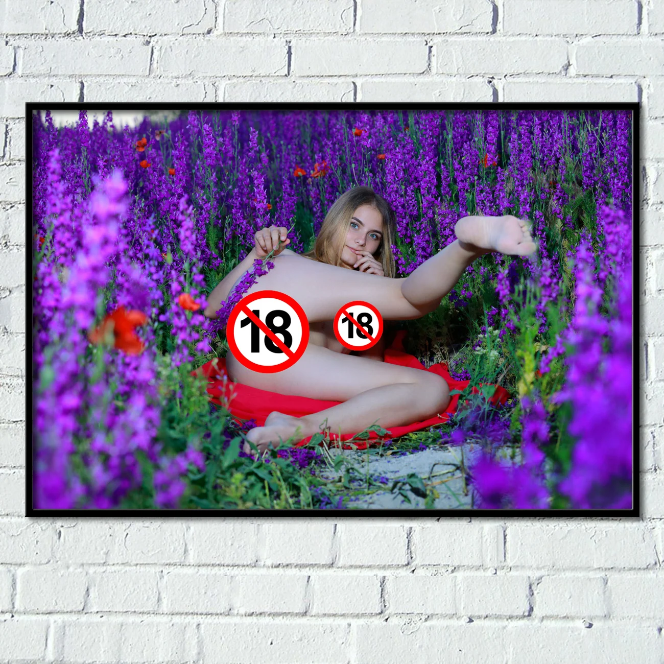 Sexy Erotic Girl in Flowers Nudes Adult Model Modern Wall Art Posters and Prints Canvas Paintings for Home Living Room Decor