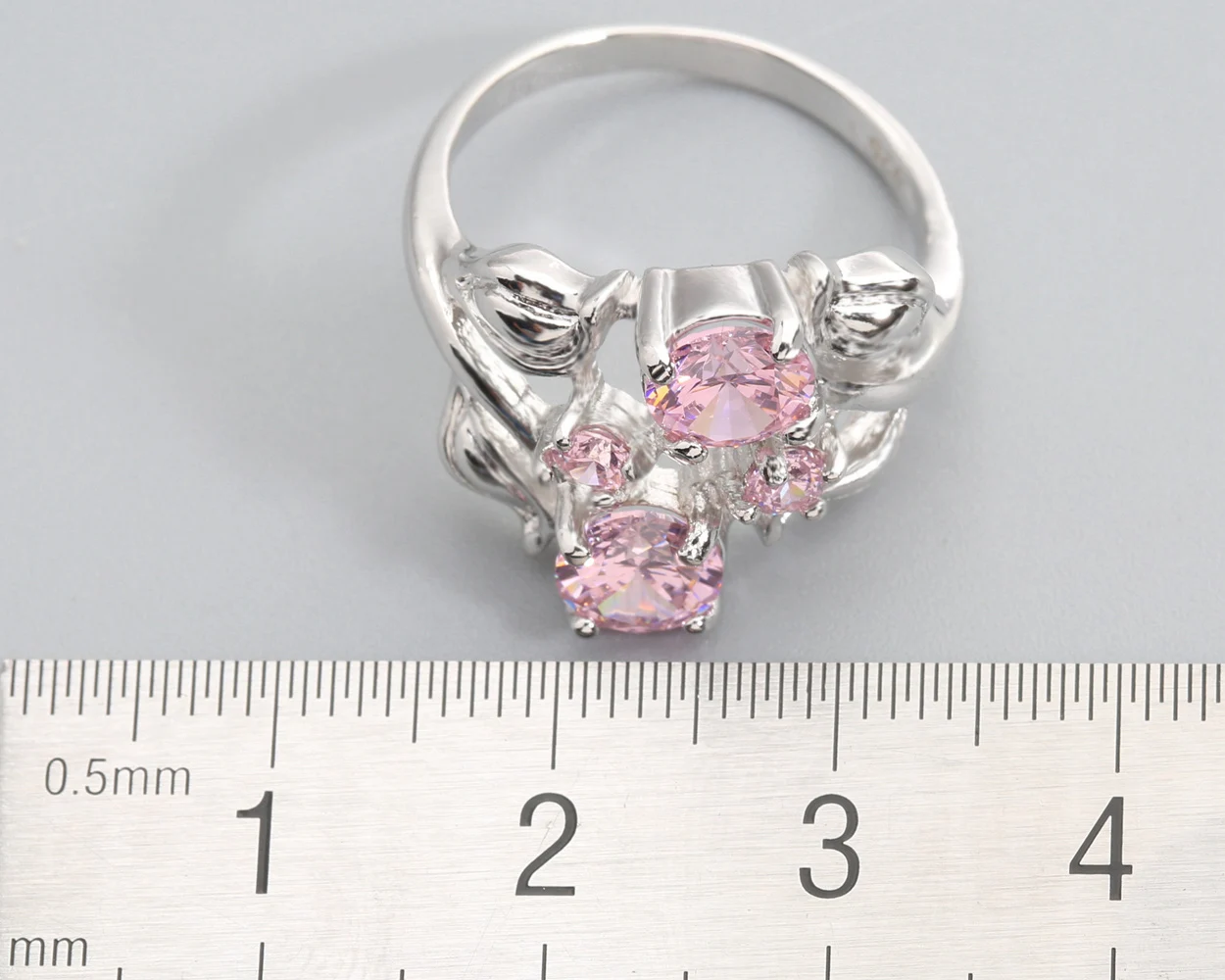 5*5mm Pink Kunzite6 925 Sterling Silver Ring Q0789-F