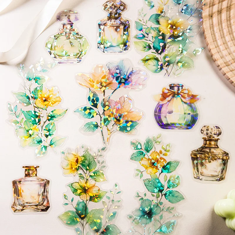 

Mr. Paper 6, 10 шт./пакет, легкая наклейка из ПЭТ-материала, украшение своими руками с цветочной тематикой, альбом для вырезок, блокнот, чашка для воды