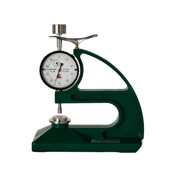 Shock-Proof Portable Handheld Precision Dial Thickness Gauge 0-10mm Indicator Tester for Rubber Plastic Paper Leather & Film