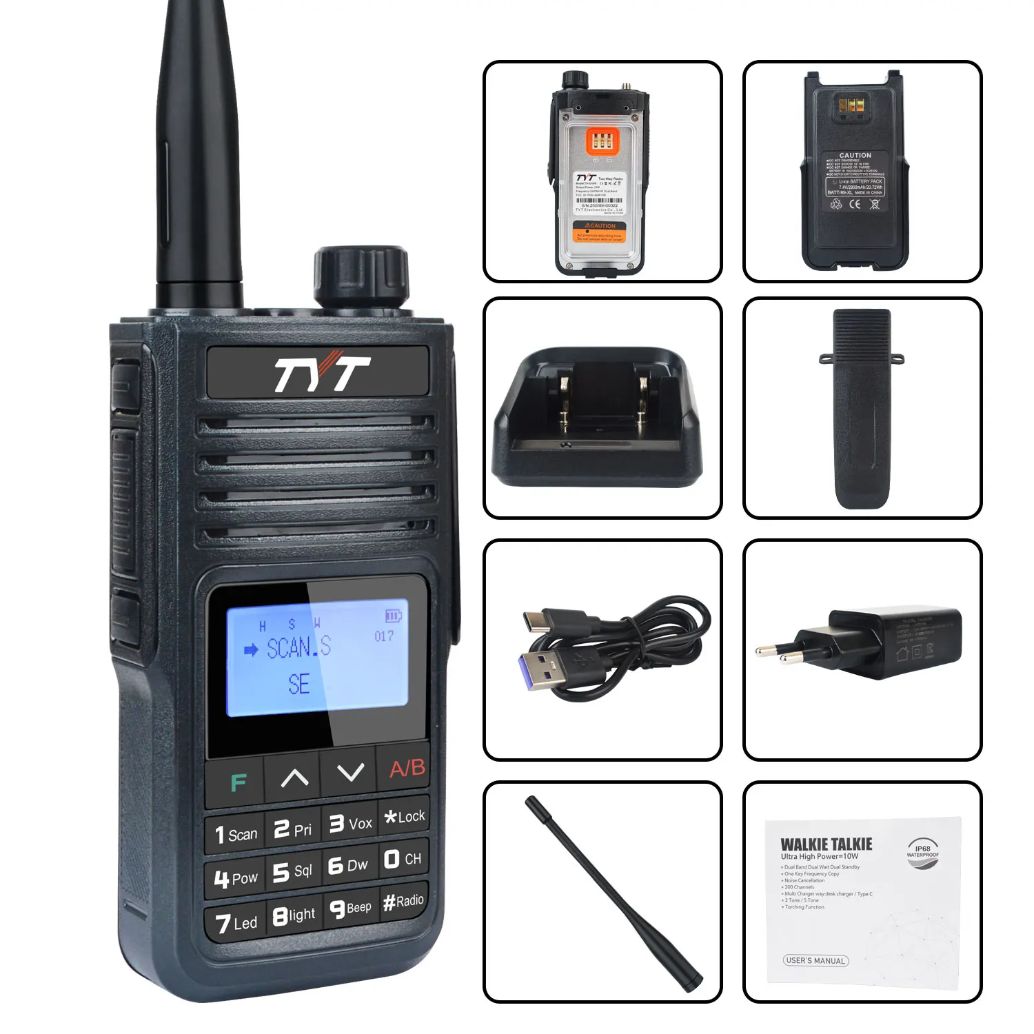 

10 Вт рация двухдиапазонная УКВ УВЧ ДТМФ скремблер Vox FM водонепроницаемая двусторонняя радиостанция TYT TH-UV99