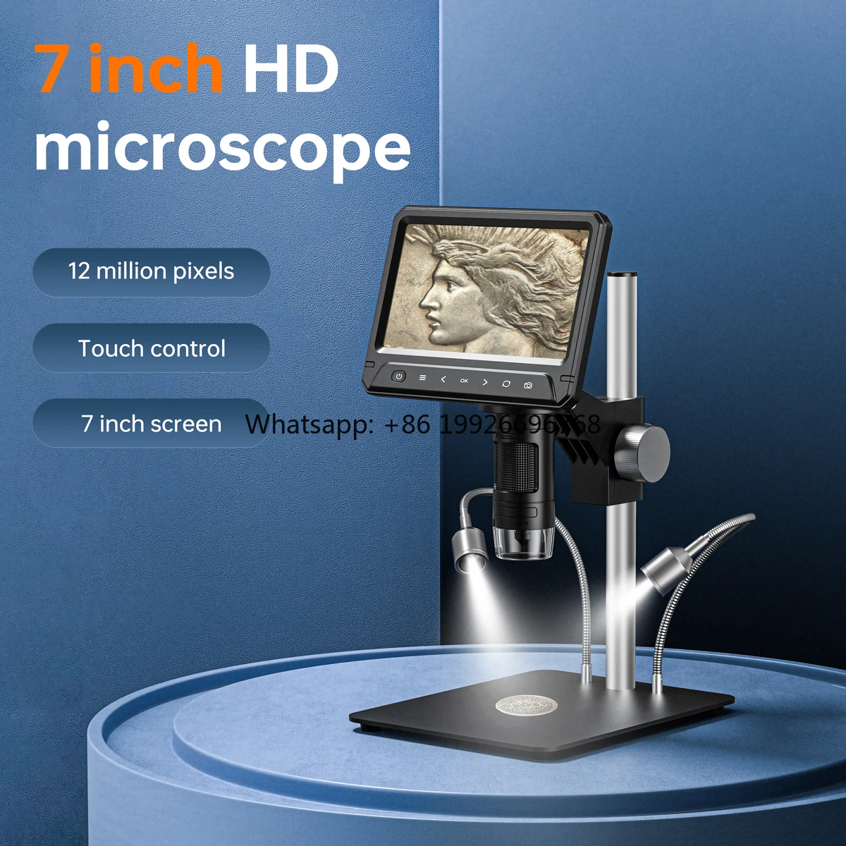 

Inskam 331-A Wholesale 2025 Electronic Dual Fill Light 7Inch Touch Screen 12MP 1200X Digital Zoom Microscope for Computer Gems f