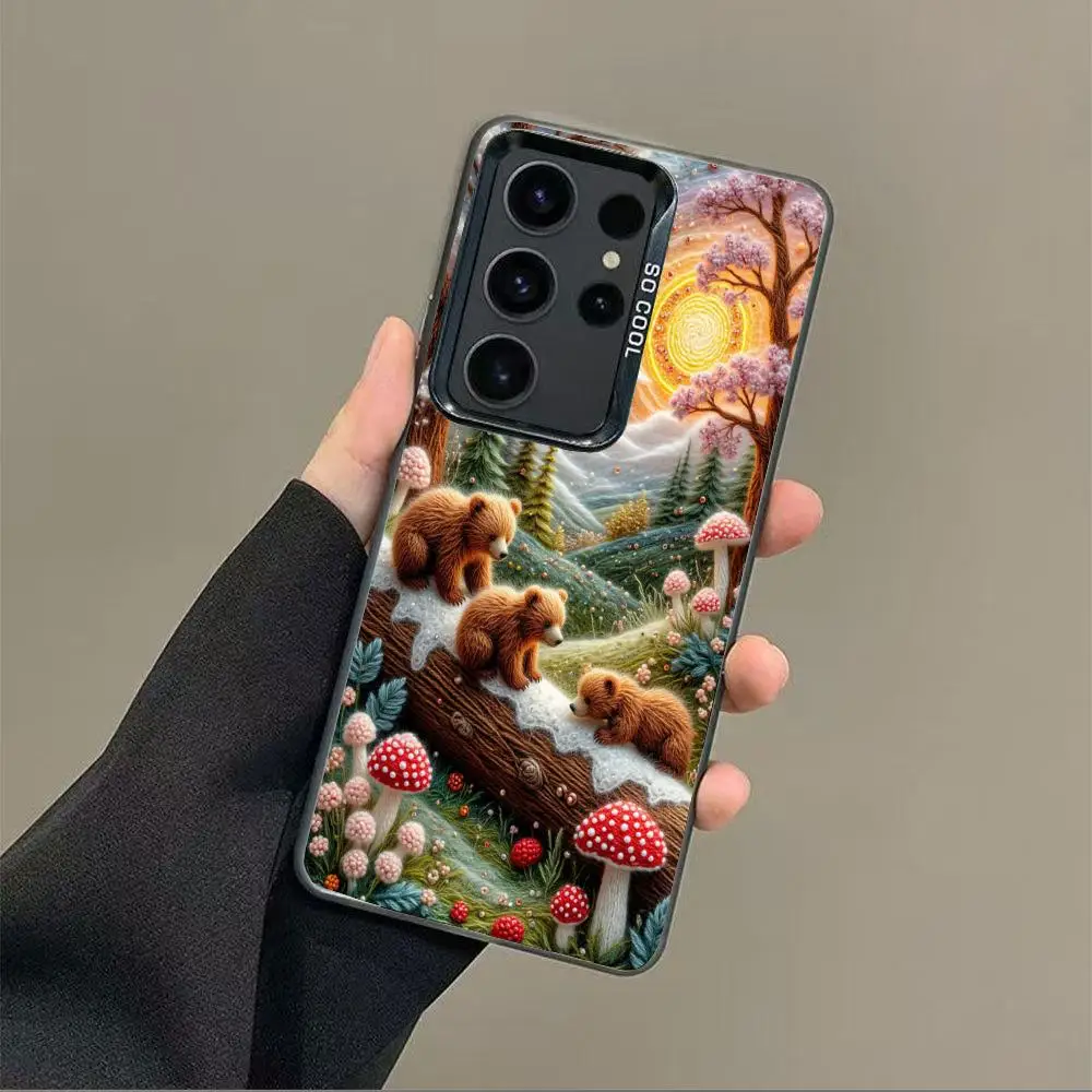 

Knitted landscape Phone Case for Galaxy S25 S24 S23 S22 S21 S20 Ultra/ FE/Plus shock-proof rear cover anti-fingerprint