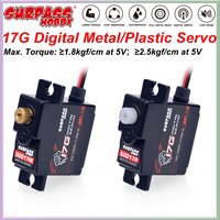 SURPASS HOBBY 17G 3.5KG Mini Digital Servo Plastic/Metal Gear for 1/18 1/16 RC Car Truck Airplane Glider  MN82 MN99S WPL Wltoys