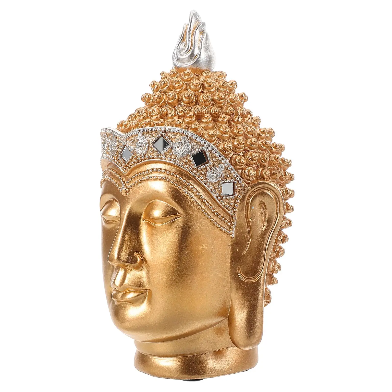 

Buddha Head Ornament Resin Buddha Statue For Buddha Head Figurine Desktop Buddha Head Ornament Home And Office Decoration